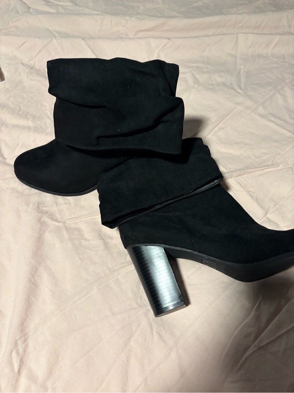 Style & Co. Black Slouchy Block Heel Ankle Boots